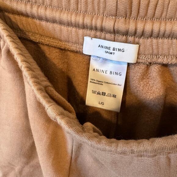 ANINE BING Sport Brown Evan Shorts EUC Sz Large $99 MSRP Loungewear 100% Cotton - Picture 3 of 7